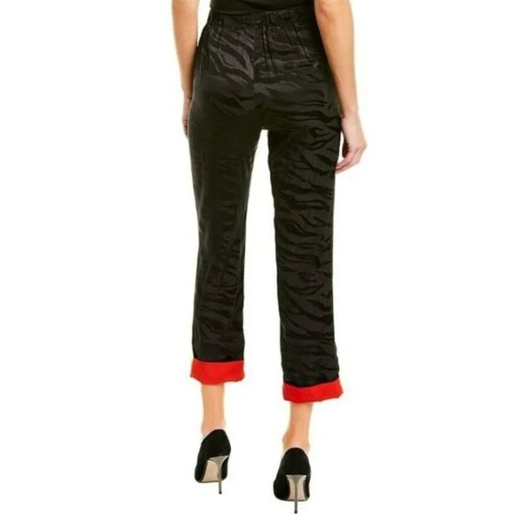 Zadig & Voltaire Pop Jacquard Tigre Silk Pants Black-sz 34 (US XS) - Picture 2 of 15